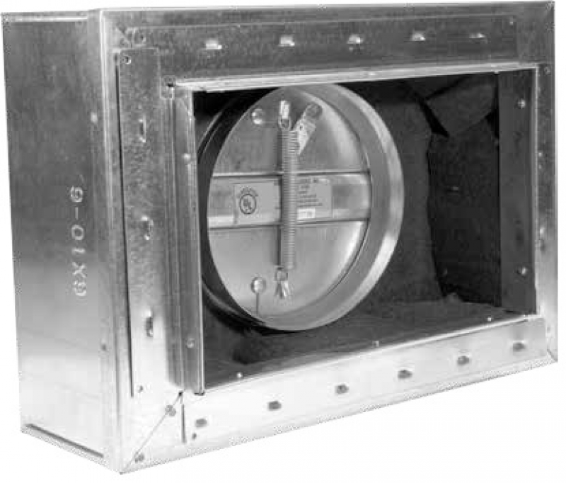 Ceiling Radiation Fire Damper Installed Register Box